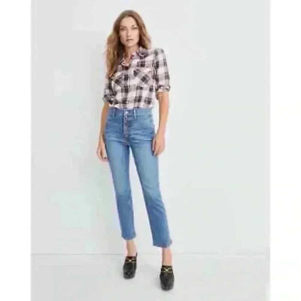 Veronica Beard Ryleigh Slim Straight Jeans Front Yoke Size 29